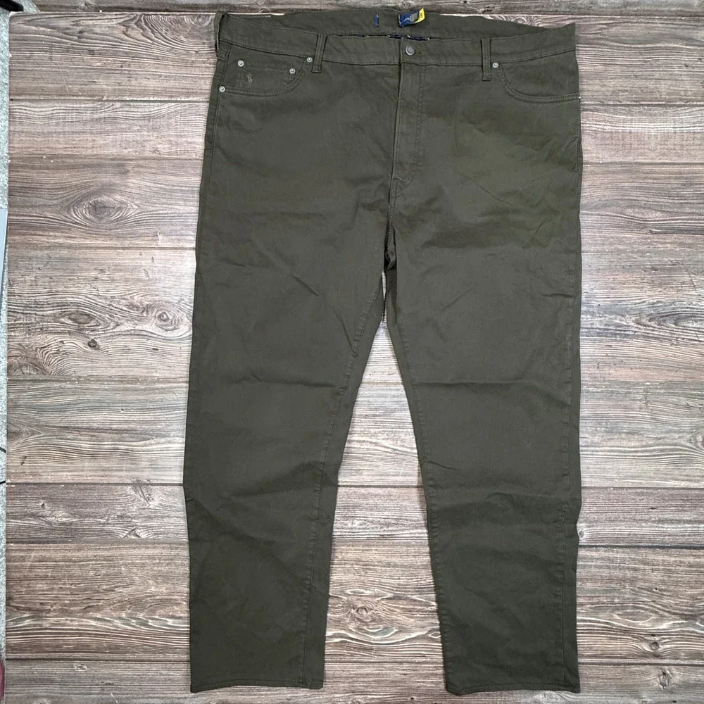 Polo Ralph Lauren Mens Size 46x32 Straight Pants Olive Green Cotton Stretch